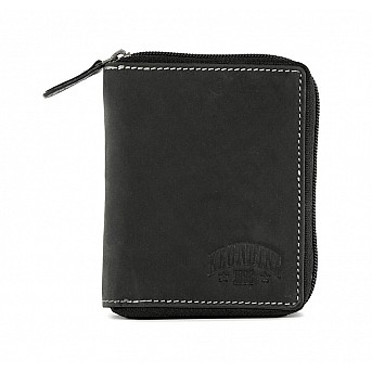 Бумажник KLONDIKE NUGGET «Riley», натуральная кожа в черном цвете, 12 х 10,5 х 2,5 см
