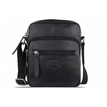 Сумка через плечо KLONDIKE GOLD «Lara», натуральная кожа в черном цвете, 19 х 20,5 х 6,5 см