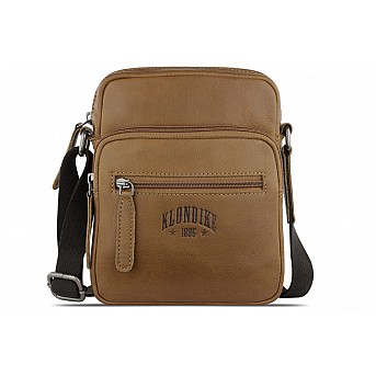 Сумка через плечо KLONDIKE GOLD «Lara», натуральная кожа в коньячном цвете, 19 х 20,5 х 6,5 см