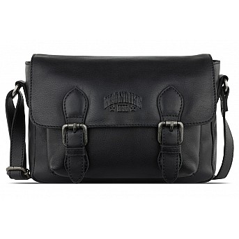 Сумка женская KLONDIKE GOLD «Amber», натуральная кожа в черном цвете, 27,5 х 19 х 10 см