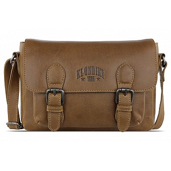 Сумка женская KLONDIKE GOLD «Amber», натуральная кожа в коньячном цвете, 27,5 х 19 х 10 см