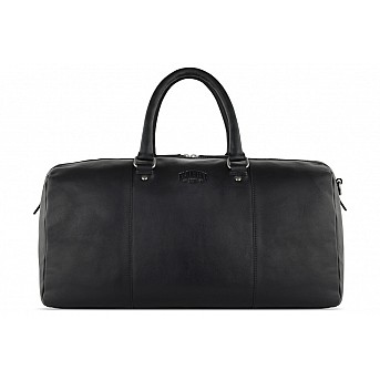 Сумка дорожная KLONDIKE GOLD «Bill», натуральная кожа в черном цвете, 47 х 24 х 23 см