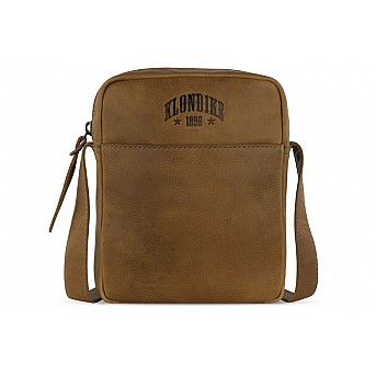 Сумка через плечо KLONDIKE RUSH «Faye», натуральная кожа в коньячном цвете, 18 х 21 х 4,5 см