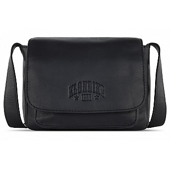 Сумка через плечо KLONDIKE RUSH «Monika», натуральная кожа в черном цвете, 20 х 15,5 х 8 см