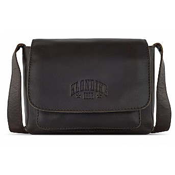 Сумка через плечо KLONDIKE RUSH «Monika», натуральная кожа в темно-коричневом цвете,20 х 15,5 х 8 см