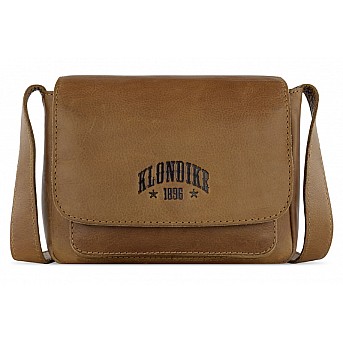 Сумка через плечо KLONDIKE RUSH «Monika», натуральная кожа в коньячном цвете, 20 х 15,5 х 8 см