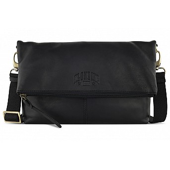 Сумка женская KLONDIKE RUSH «Jessica», натуральная кожа в черном цвете, 30 х 20/33 х 4,5 см