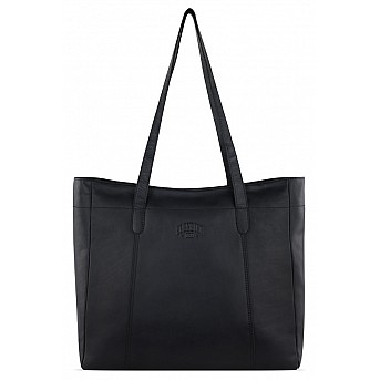 Сумка-шоппер KLONDIKE RUSH «Rachel», натуральная кожа в черном цвете, 55 х 37 х 14 см