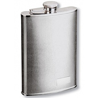 Фляга S.Quire 0,24 л, сталь, серебристый цвет с рисунком