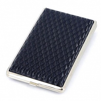 Портсигар S.Quire, сталь+искусственная кожа, черный цвет с рисунком, 74*95*18 мм