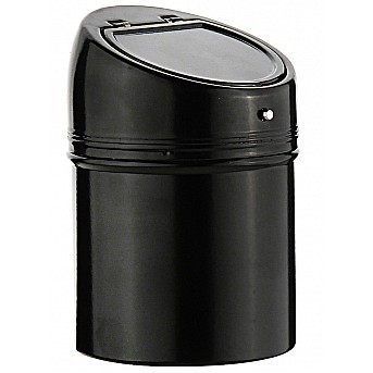 Пепельница S.Quire круглая c откидной крышкой, сталь, покрытие никель и черная краска, черный, 67 мм