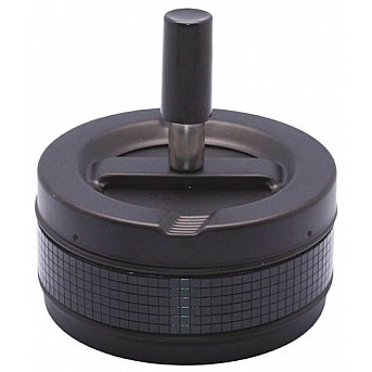 Пепельница S.Quire круглая, сталь, покрыт.черн.краска, черн., блестящ. вставка, с черн. ручкой,110мм