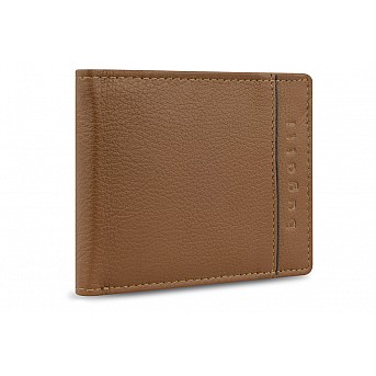 Портмоне BUGATTI Banda, с защитой RFID, коньячного цвета цвет, кожа козы/полиэстер, 10,5х2х8,3 см