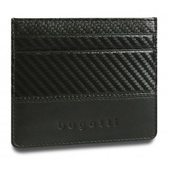 Портмоне для кредитных карт BUGATTI КОМЕТА | COMET, с защитой данных RFID, черное, натуральная воловья кожа, 10,2х0,2х8,2 см