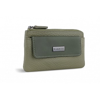 Ключница BUGATTI Sina, зеленая, воловья кожа/полиэстер, 13х1,5х7 см