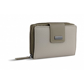 Кошелёк женский BUGATTI Sina, бежевый, воловья кожа/полиэстер, 13,7х3х9,5 см