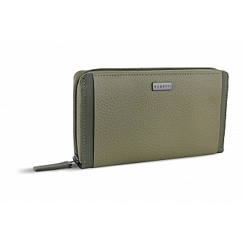 Кошелёк женский BUGATTI Sina, зеленый, воловья кожа/полиэстер, 19х3х11 см