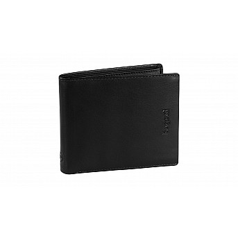 Портмоне BUGATTI Vertice, чёрное, натуральная воловья кожа, 11,5х2х10 см