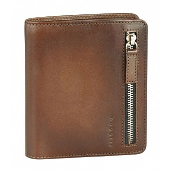 Портмоне BUGATTI Domus, с RFID защитой, коньячный цвет, натуральная воловья кожа, 10х2х12 см