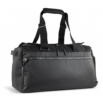 Сумка спортивная BUGATTI Blanc Delight, чёрная, нейлон RPET600D/тарпаулин/полиэстер, 47х23х28 см