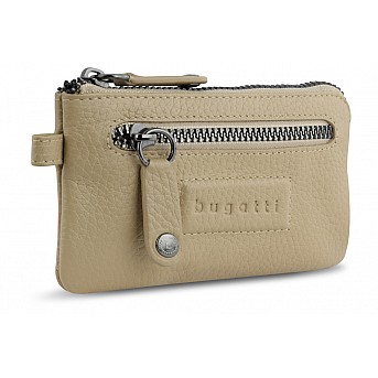 Ключница BUGATTI Elsa, песочного цвета, воловья кожа/полиэстер, 12,5х0,5х7 см