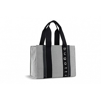 Сумка-тоут женская BUGATTI Ambra, серо-черный цвет, хлопок/полиэстер, 36,5х19х27 см