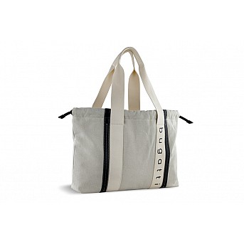 Сумка-шоппер женская BUGATTI Ambra, бежево-черный цвет, хлопок/полиэстер, 45х10х34 см