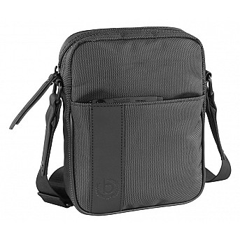 Сумка кросс-боди BUGATTI Domani, антрацитовая, нейлон, 17х5х22 см