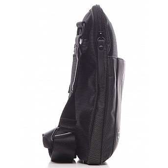 Сумка кросс-боди BUGATTI Domani, антрацитовая, нейлон, 25х2х28 см