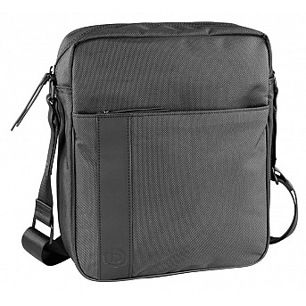 Сумка кросс-боди BUGATTI Domani, антрацитовая, нейлон, 27х10х31 см