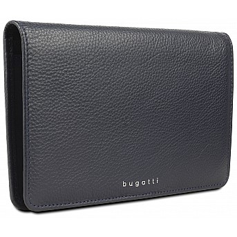 Кошелёк женский BUGATTI Lady Top, тёмно-синий, натуральная воловья кожа, 19,5х2х11,2 см