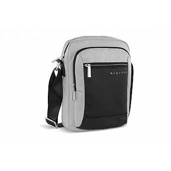 Сумка наплечная мужская BUGATTI Sera, светло-серая, полиэстер, 21х6х26,5 см, 2,5 л