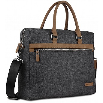 Портфель мужской BUGATTI Luce 16'', серый, полиэстер, 40х8х31,5 см