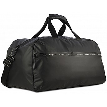 Сумка спортивная BUGATTI Blanc, чёрная, тарпаулин/полиэстер, 52х26х27,5 см