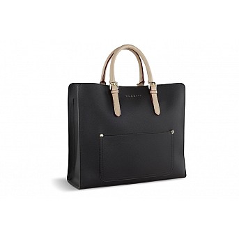 Сумка-шоппер BUGATTI Ella, темно-коричневая, полиуретан, 37х12х31 см