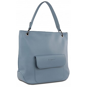 Сумка-хобо BUGATTI Almata, голубая, полиуретан, 41х11х32 см