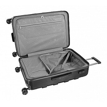 Чемодан BUGATTI Galatea, чёрный, поликарбонат / АБС-пластик, 53х30,5х77 см, 96,05 л