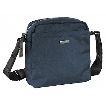 Сумка кросс-боди BUGATTI Contratempo, синяя, нейлон, 19,5х9х20 см, 2,5 л