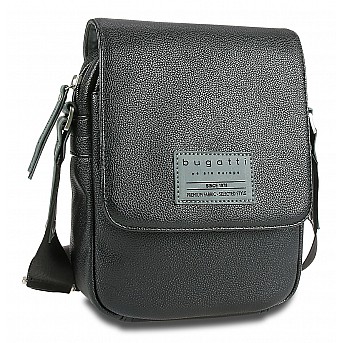 Сумка наплечная BUGATTI Moto D, чёрная, полиуретан