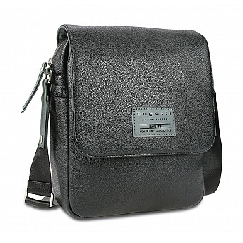 Сумка наплечная BUGATTI Moto D, чёрная, полиуретан