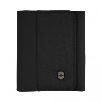 Бумажник VICTORINOX Travel Essentials Tri-Fold Wallet, чёрный, полиэстер, 9x2x10 см