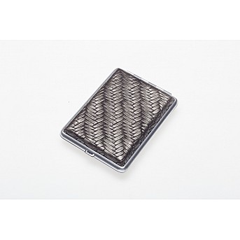 Портсигар S.Quire, сталь+искусственная кожа, бронзово-серый цвет, 96*93*19 мм