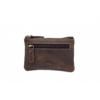 Ключница KLONDIKE «Luke», натуральная кожа в темно-коричневом цвете, 11 х 7,5 см