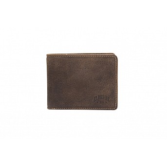 Бумажник KLONDIKE «Peter», натуральная кожа в темно-коричневом цвете, 12 х 9,5 см