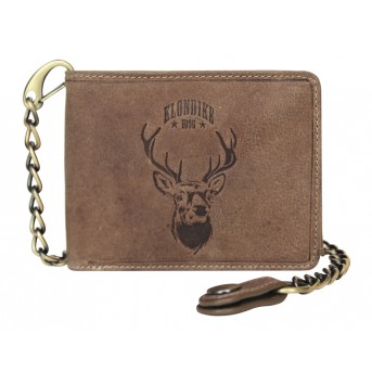 Бумажник KLONDIKE «Harry Deer», натуральная кожа в светло-коричневом цвете, 13 х 10 х 3 см