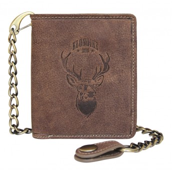 Бумажник KLONDIKE «Wayne Deer», натуральная кожа в светло-коричневом цвете, 10,5 х 12,5 х 2,5 см