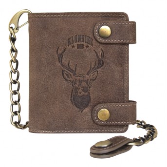Бумажник KLONDIKE «Tim Deer», натуральная кожа в светло-коричневом цвете, 10,5 х 12,5 х 2,5 см
