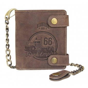 Бумажник KLONDIKE «Tim Truck», натуральная кожа в светло-коричневом цвете, 10,5 х 12,5 х 2,5 см