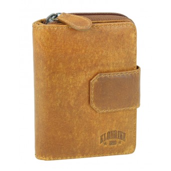 Бумажник KLONDIKE DIGGER «Lisa», натуральная кожа в коньячном цвете, 10,5 х 13 x 3 см