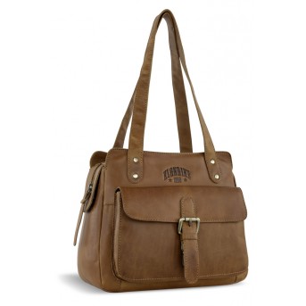 Сумка через плечо KLONDIKE RUSH «Zoe», натуральная кожа в коньячном цвете, 28 х 24 х 18 см